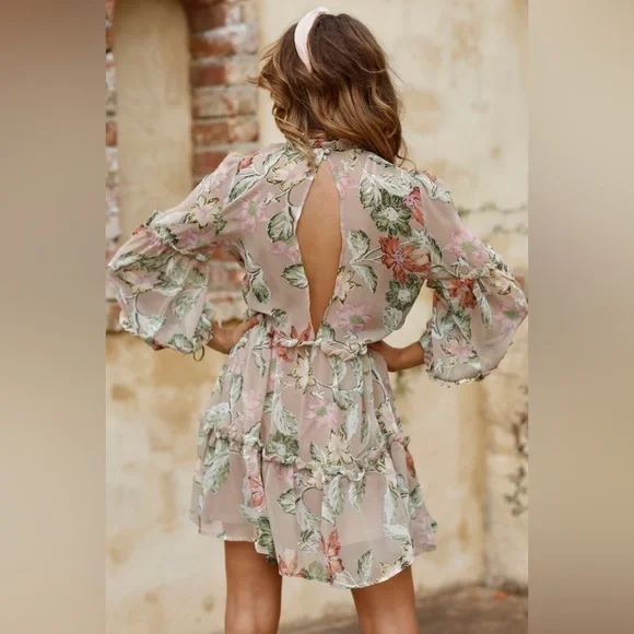 MAKE IT OBVIOUS DRESS MOCHA  Hello Molly mini dress size US 2 open back - Picture 5 of 13